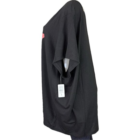 Budweiser +5 Black Clydesdale Graphic Split Raw Edge Neckline Short Sleeve Tee - Picture 5 of 6